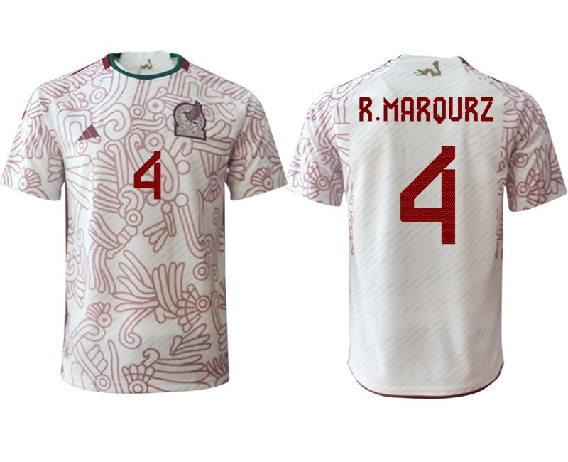 Men 2022 World Cup National Team Mexico away aaa version white #4 Soccer Jerseys->mexico jersey->Soccer Country Jersey